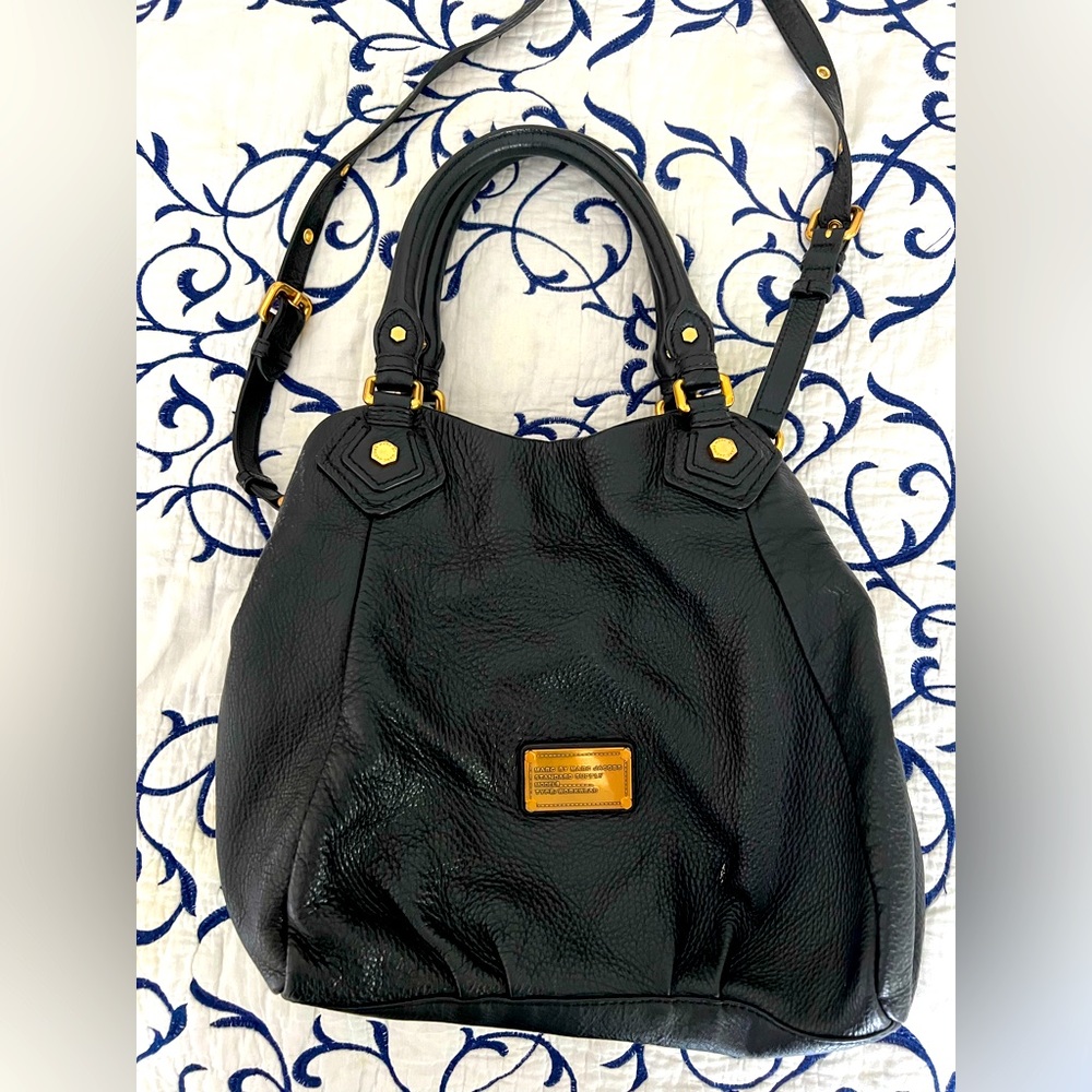 Marc by Marc Jacobs black leather bag with gold hardware